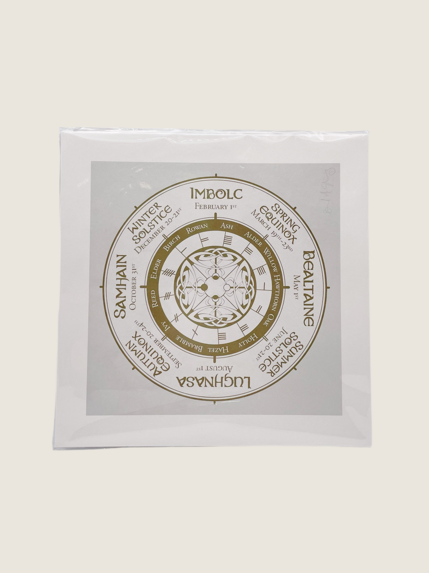 Gold Celtic Wheel of the Year Print
