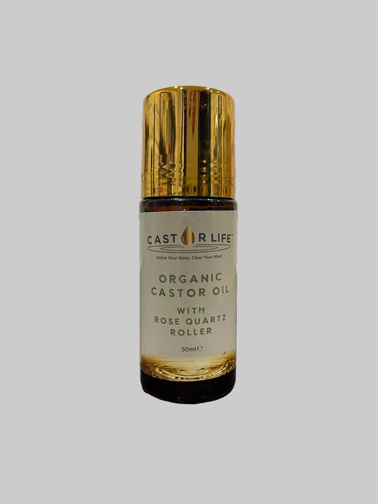 CastorLife Organic Castor Oil Rose Quartz Roller (Refillable) - 50ml