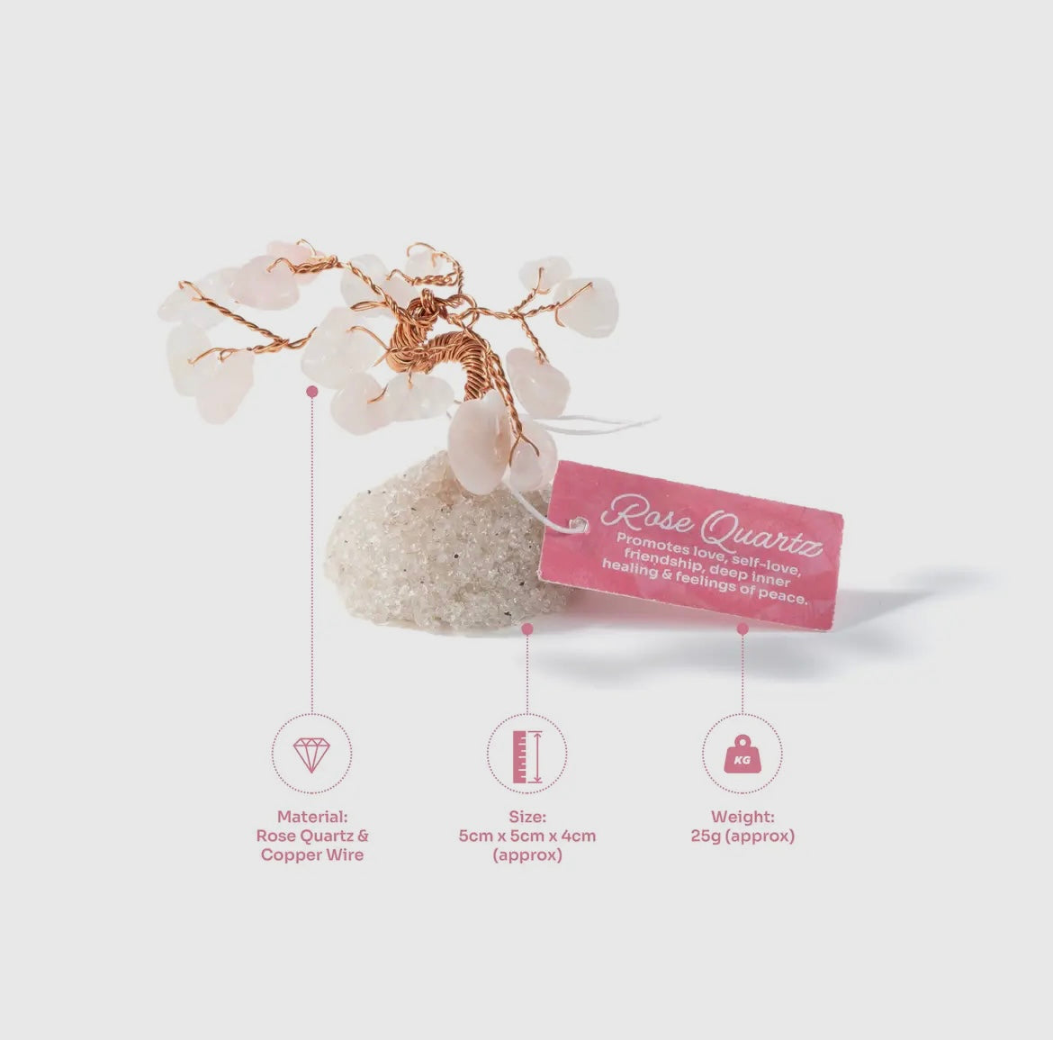 Rose Quartz Gem Tree